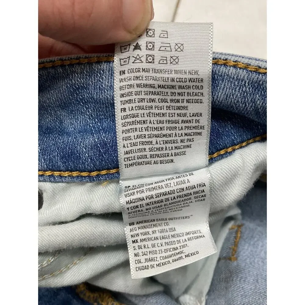 American Eagle Extreme Flex Slim Straight Light Wash Denim Jeans Size 26x28